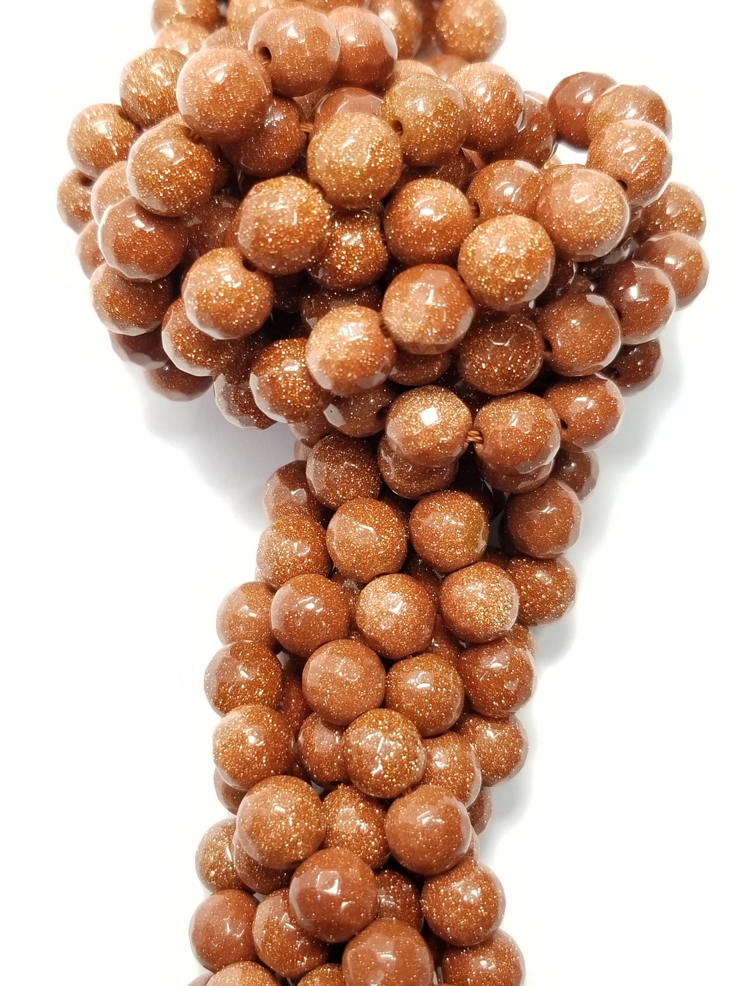 Goldstone (Round)(Faceted)(16"Strand)