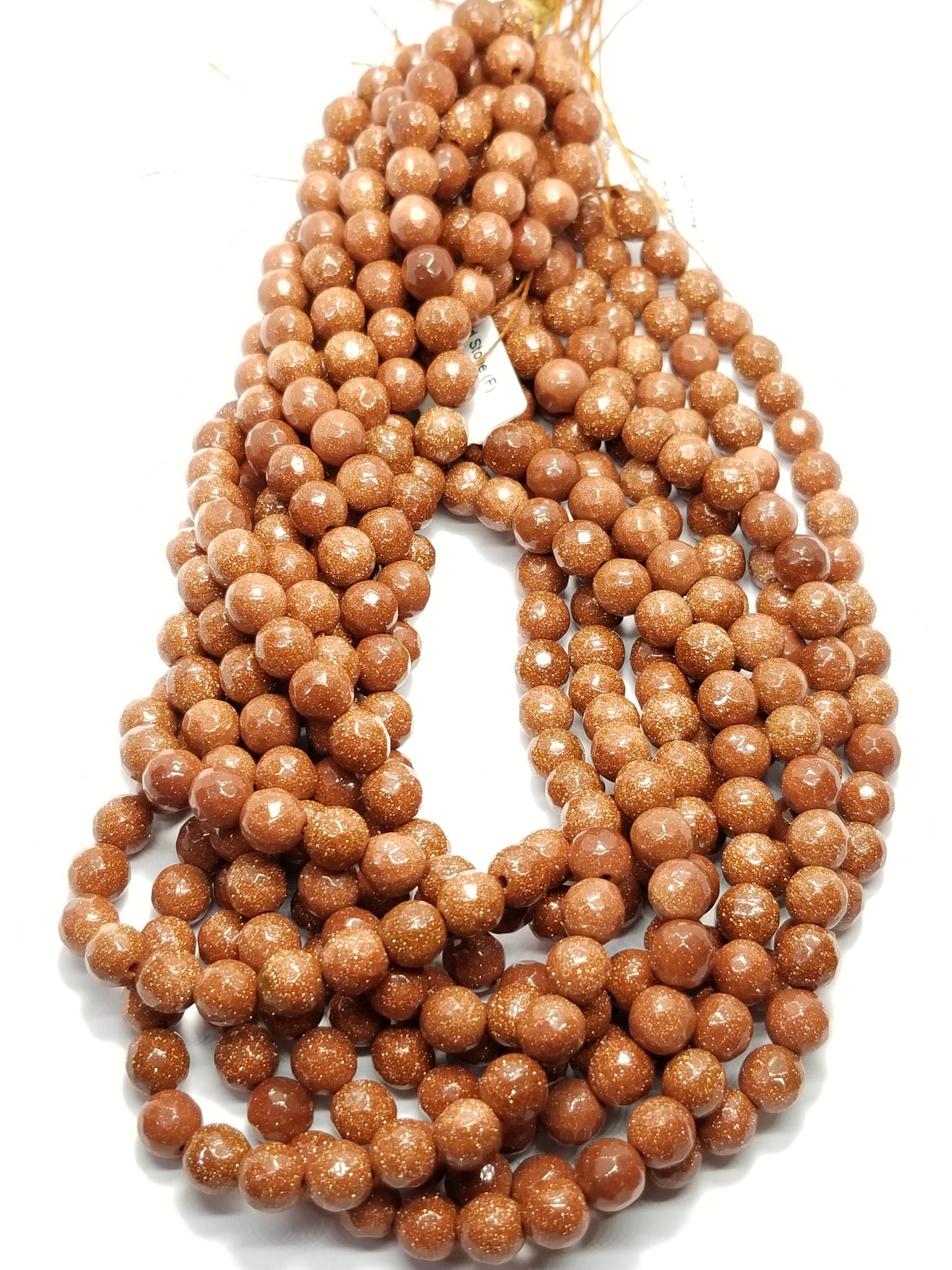 Goldstone (Round)(Faceted)(16"Strand)