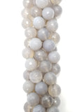 Grey Chalcedony (Round)(Faceted)(16"Strand)