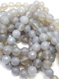 Grey Chalcedony (Round)(Faceted)(16"Strand)