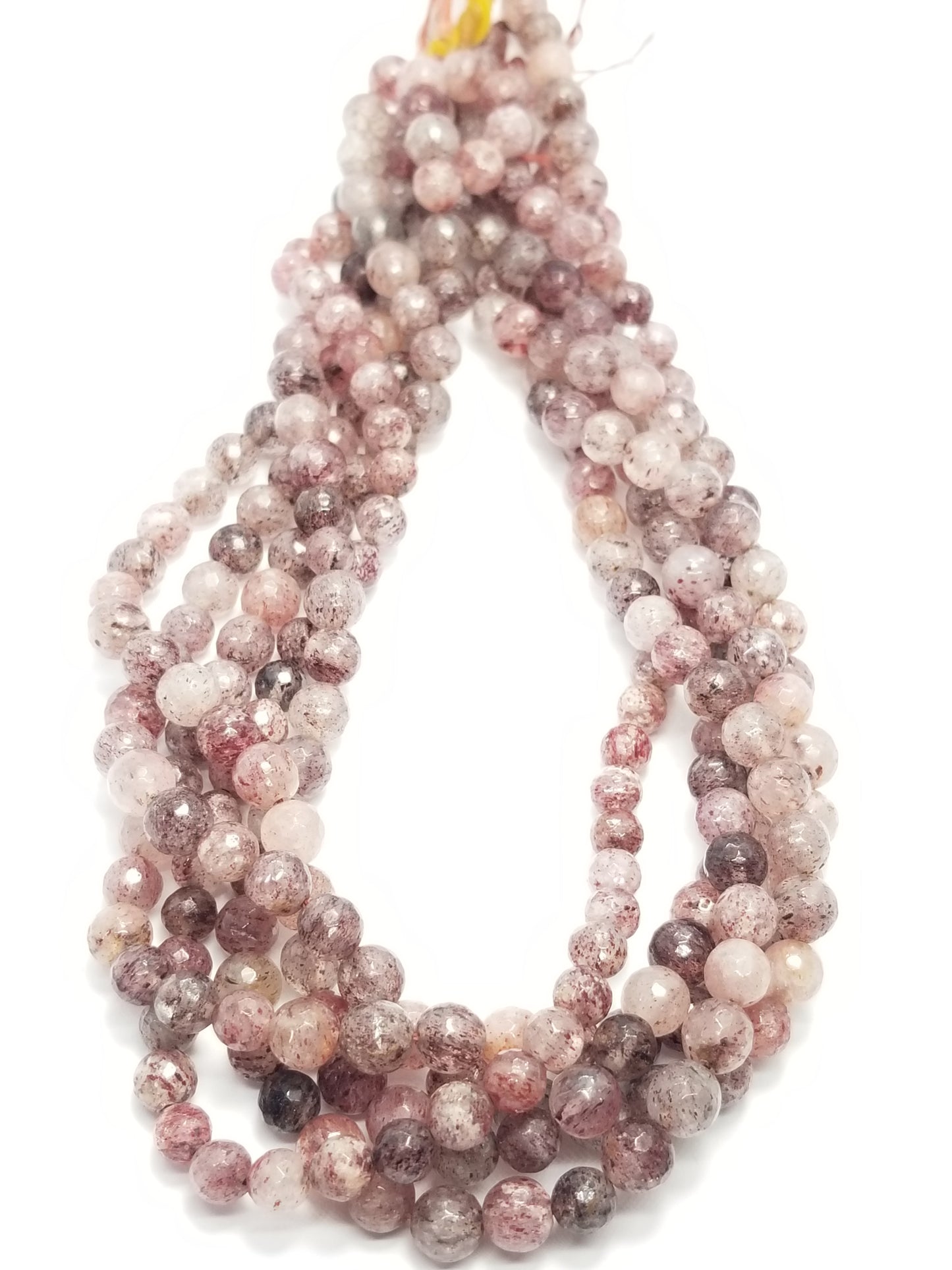 Strawberry Quartz (Round)(Faceted)(16"Strand)