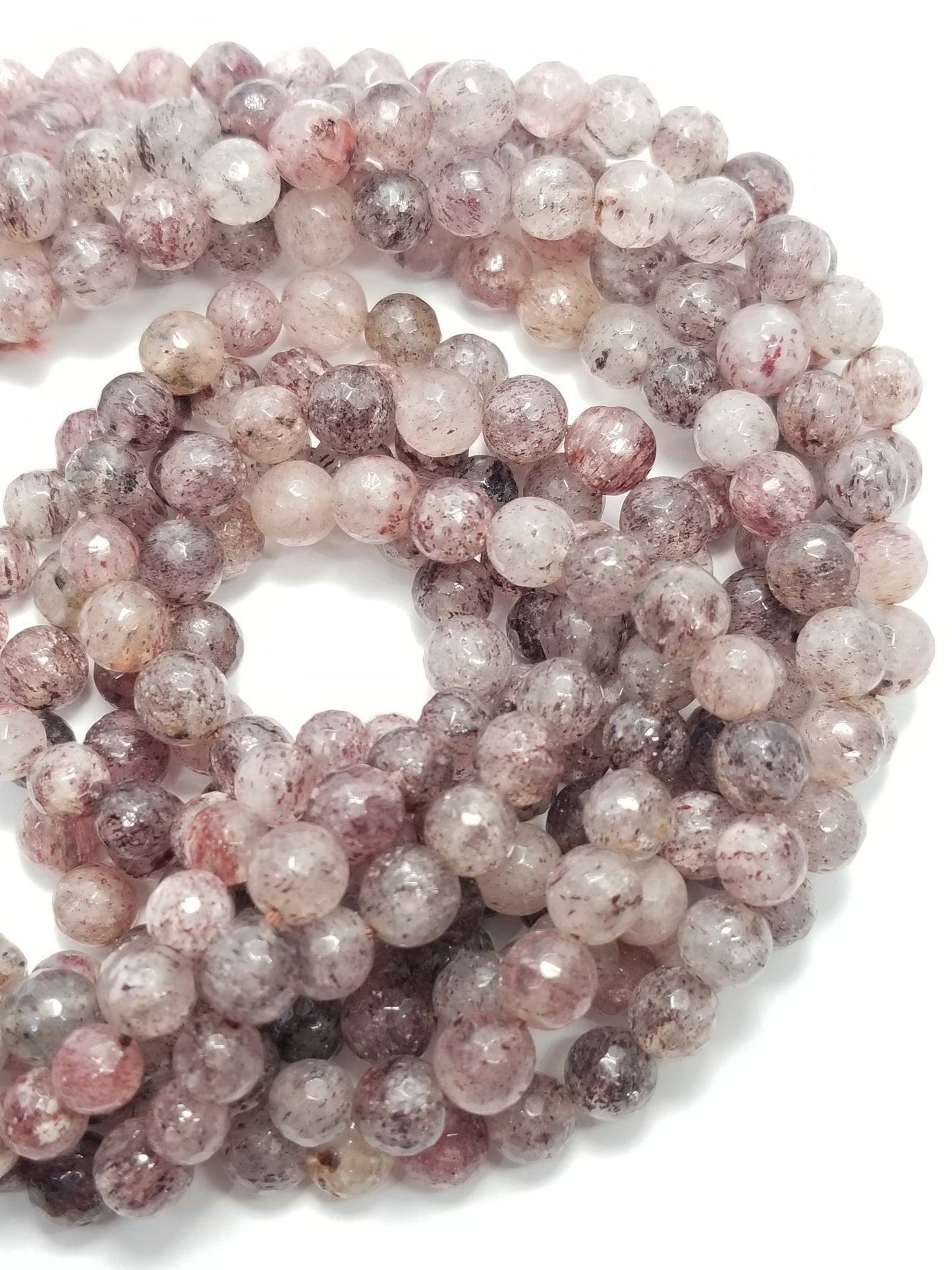 Strawberry Quartz (Round)(Faceted)(16"Strand)