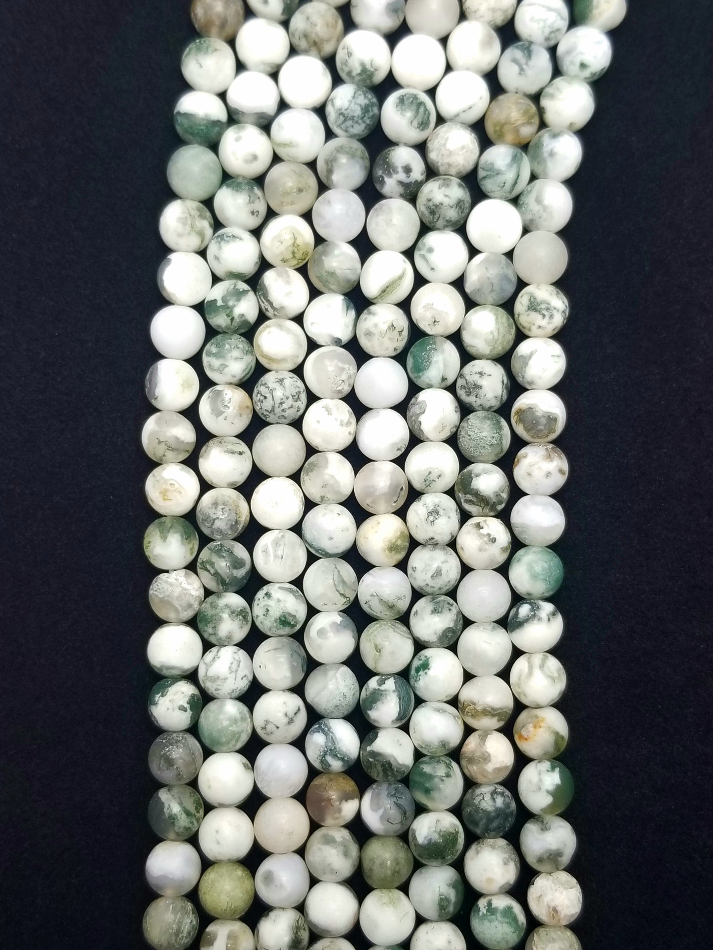 Tree Agate (Round)(Matte)(16"Strand)