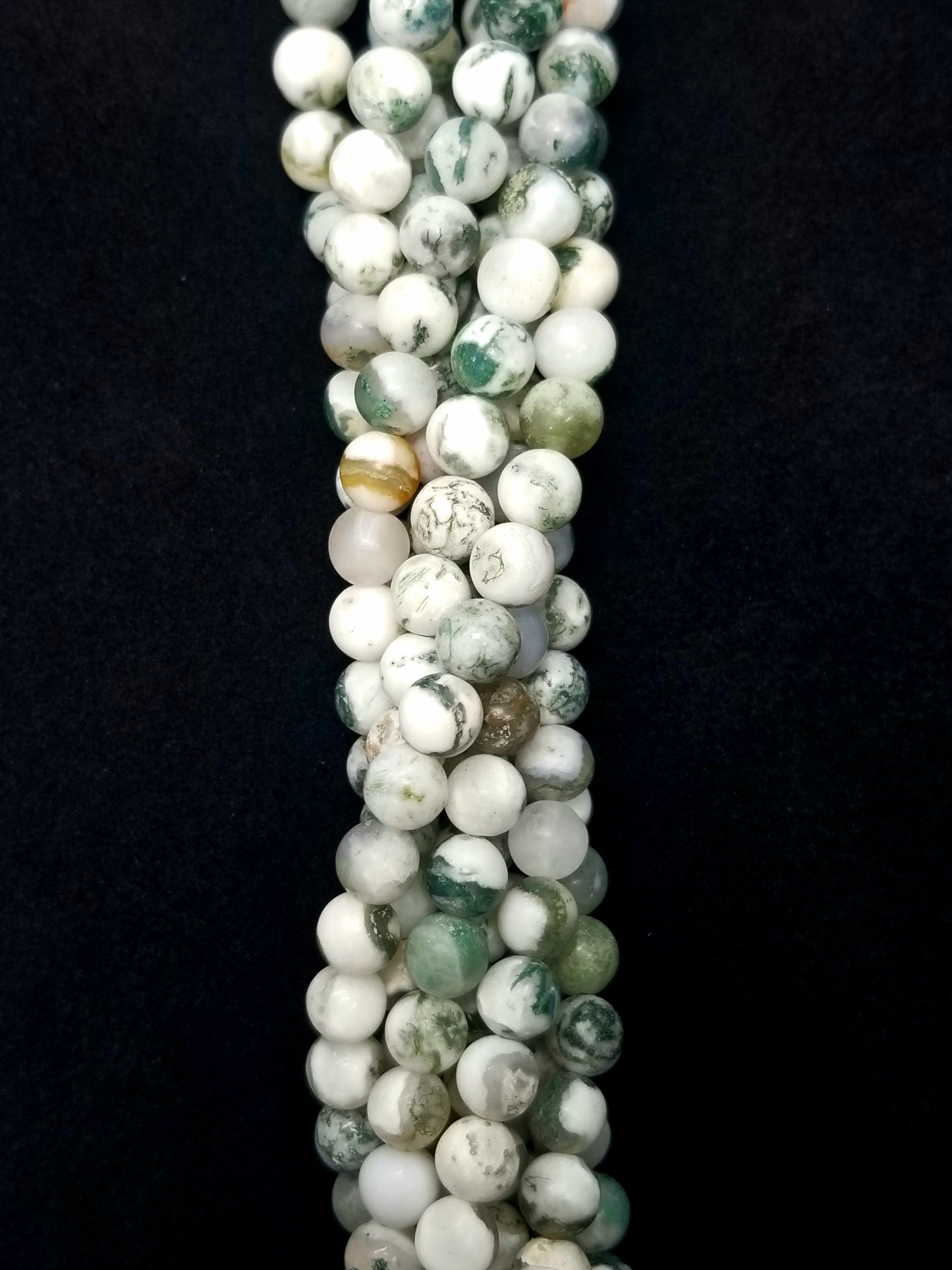 Tree Agate (Round)(Matte)(16"Strand)