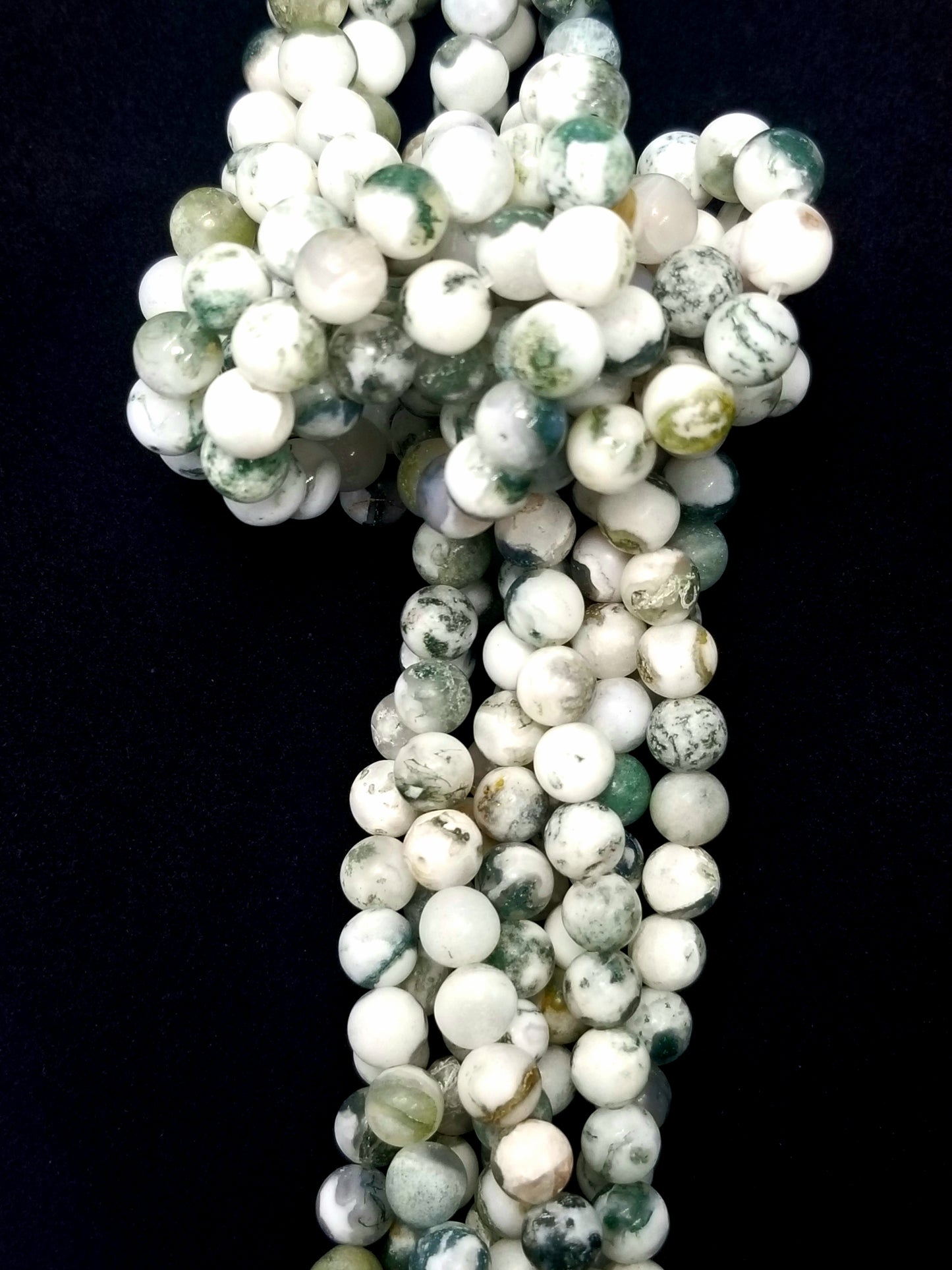 Tree Agate (Round)(Matte)(16"Strand)