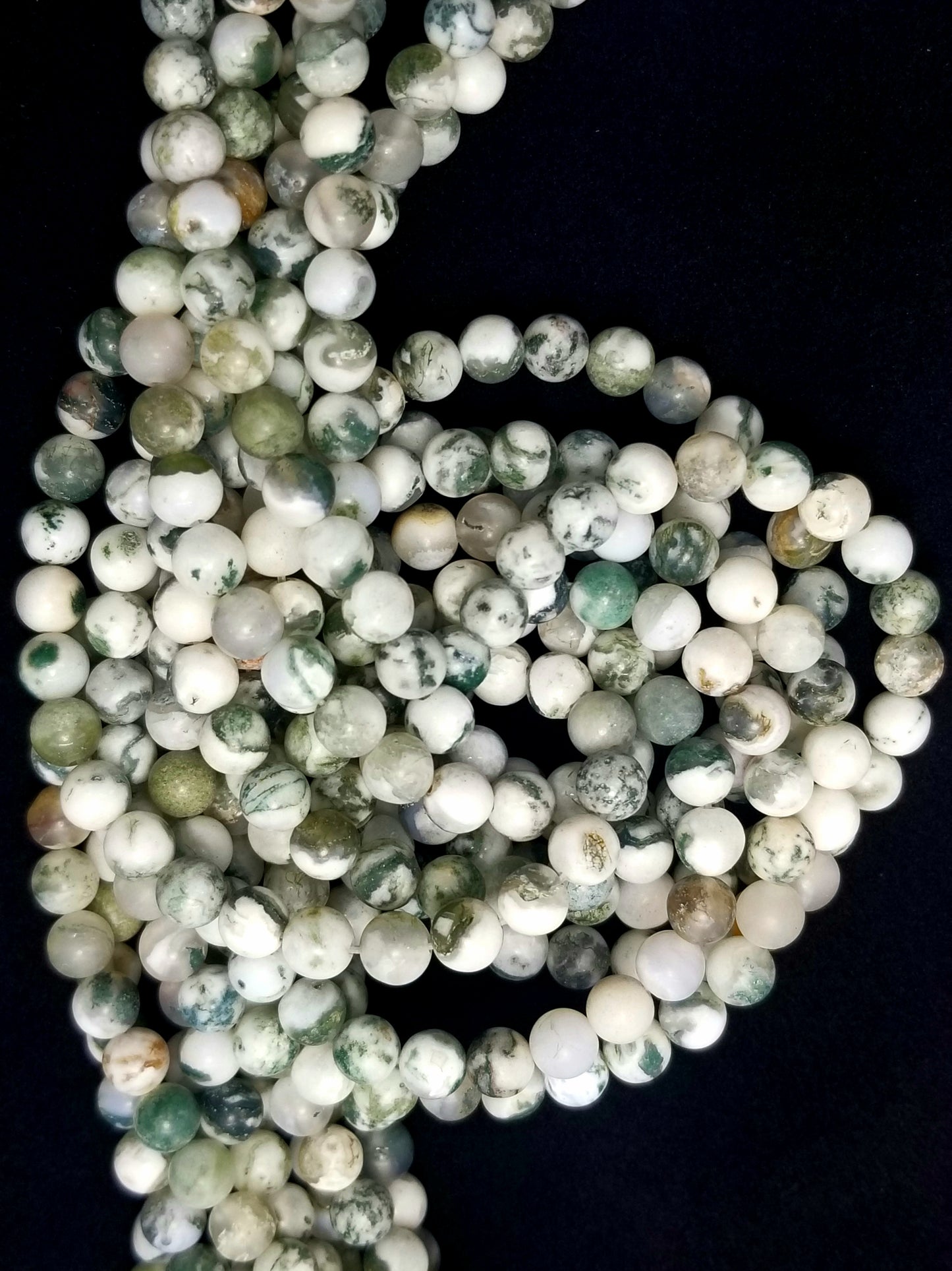 Tree Agate (Round)(Matte)(16"Strand)