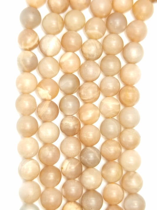 Peach Moonstone (Round)(Matte)(16"Strand)