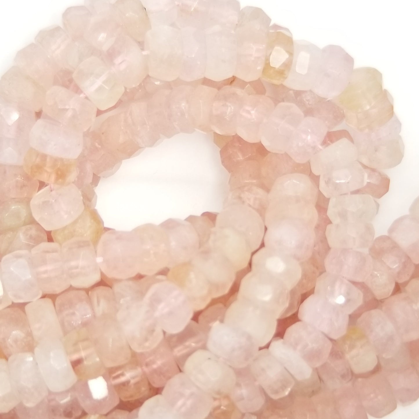 Morganite (Rondelle)(Faceted)(16"Strand)