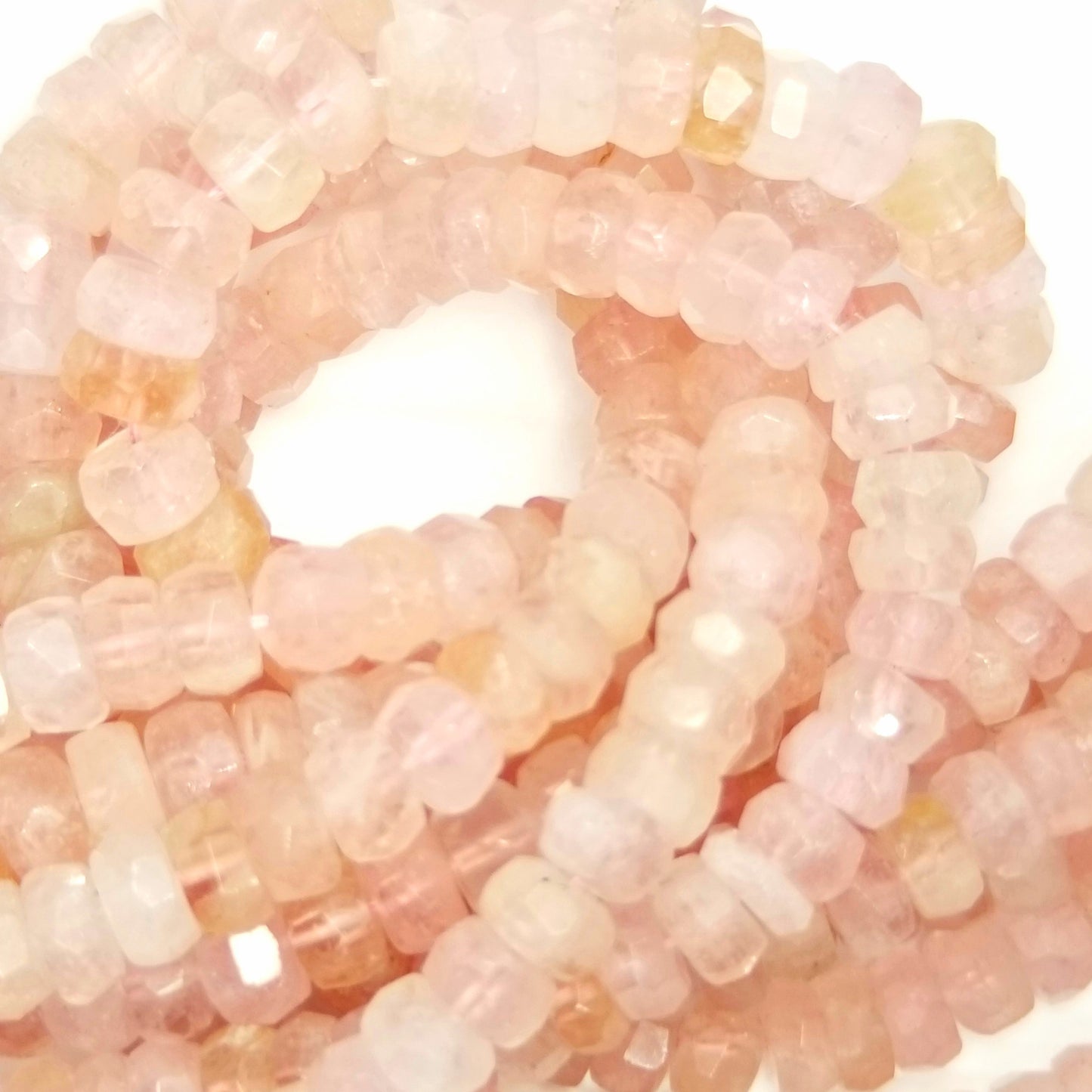 Morganite (Rondelle)(Faceted)(16"Strand)