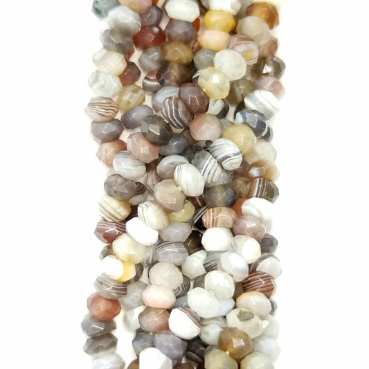 Botswana Agate (Rondelle)(Faceted)(16"Strand)