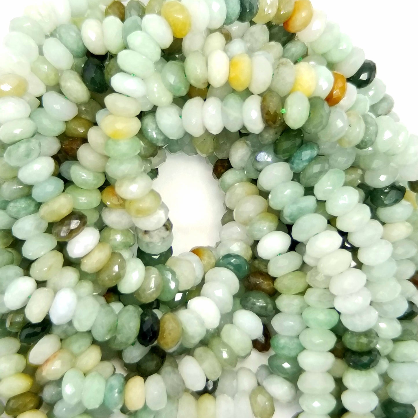 Burmese Jade (Rondelle)(Faceted)(16"Strand)