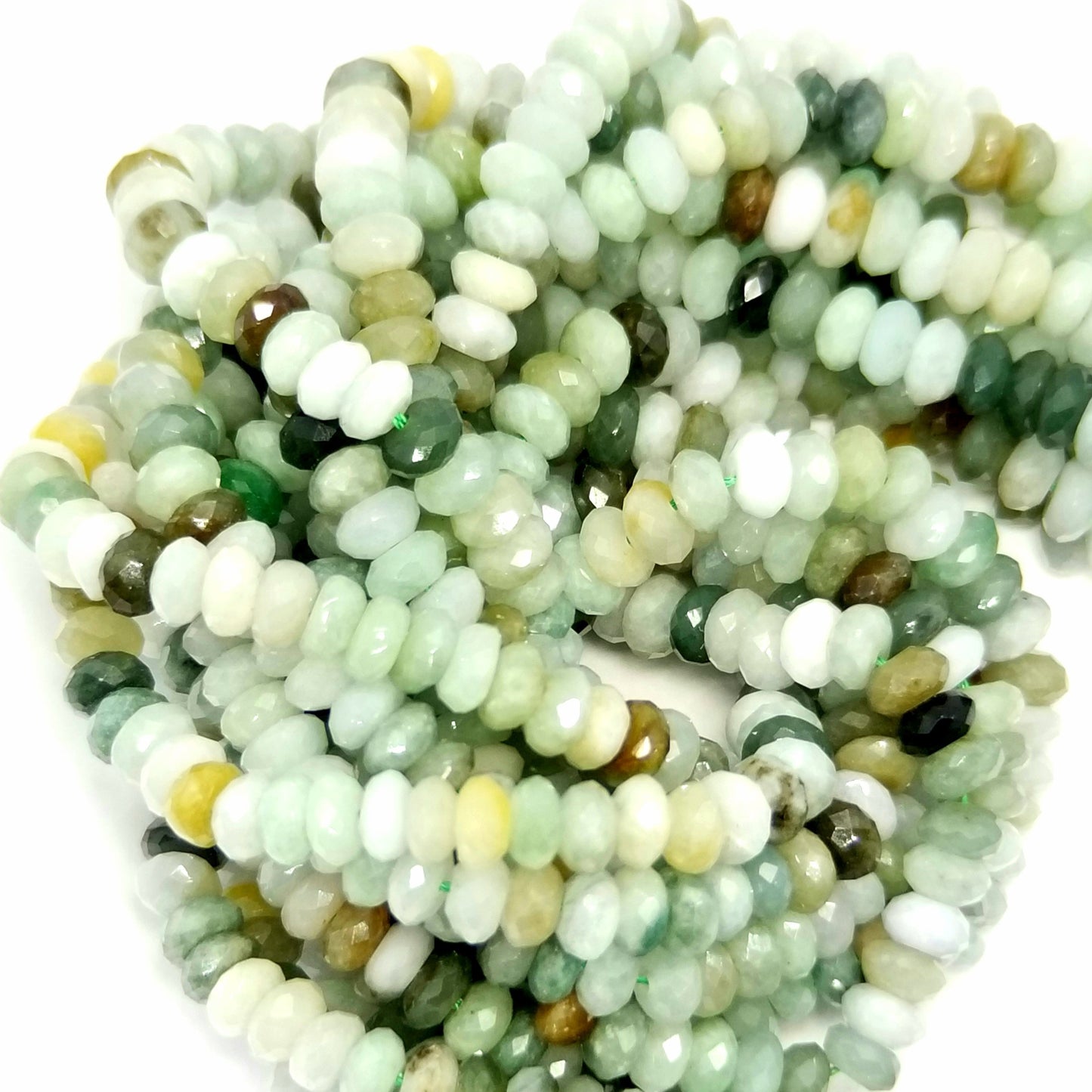 Burmese Jade (Rondelle)(Faceted)(16"Strand)