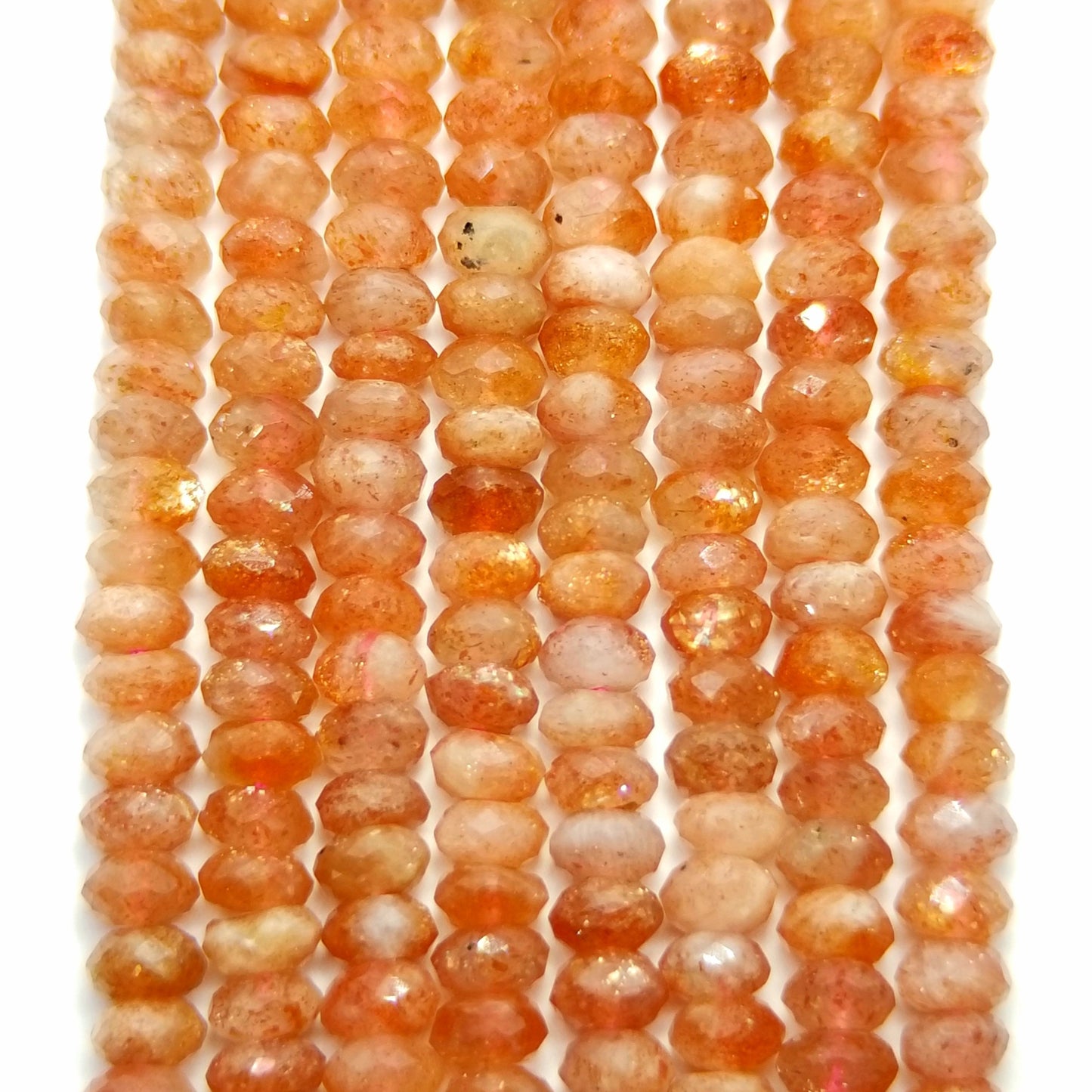 Sunstone (Rondelle)(Faceted)(16"Strand)