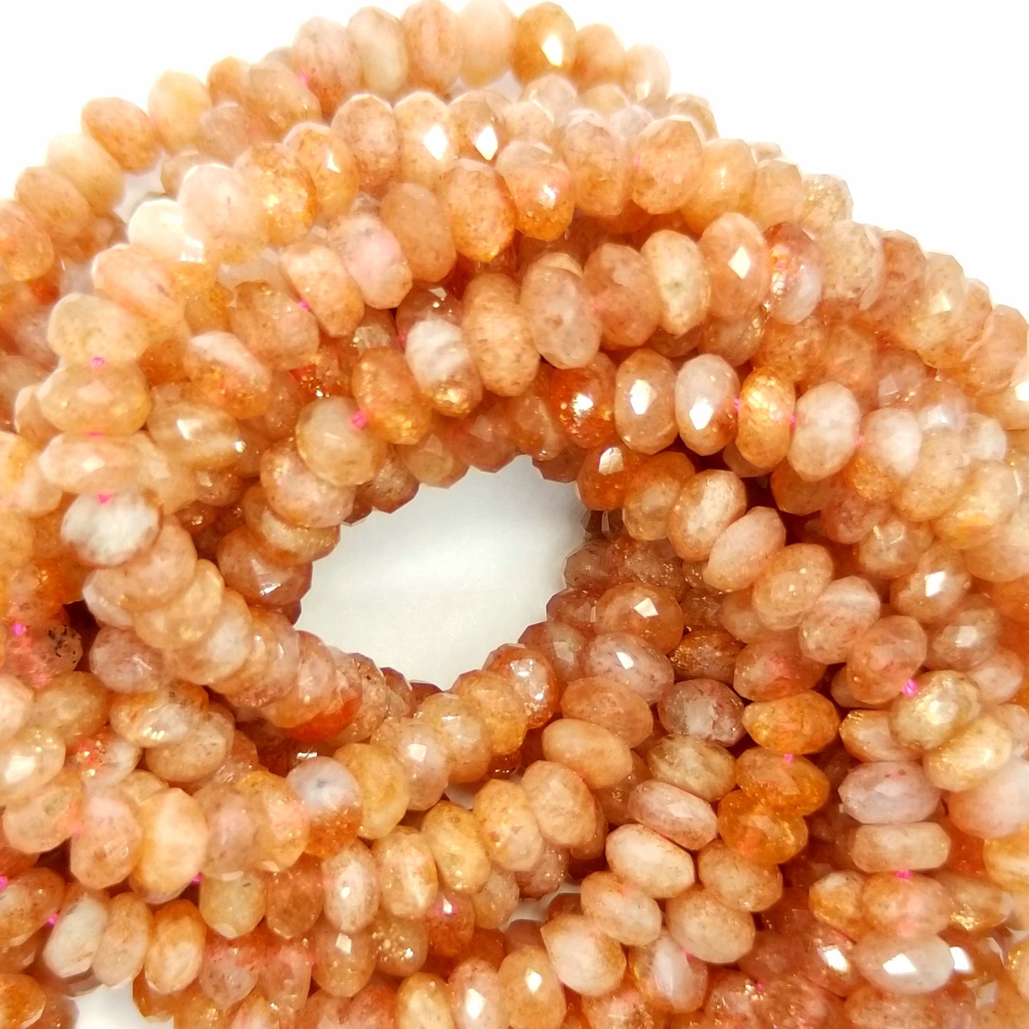 Sunstone (Rondelle)(Faceted)(16"Strand)