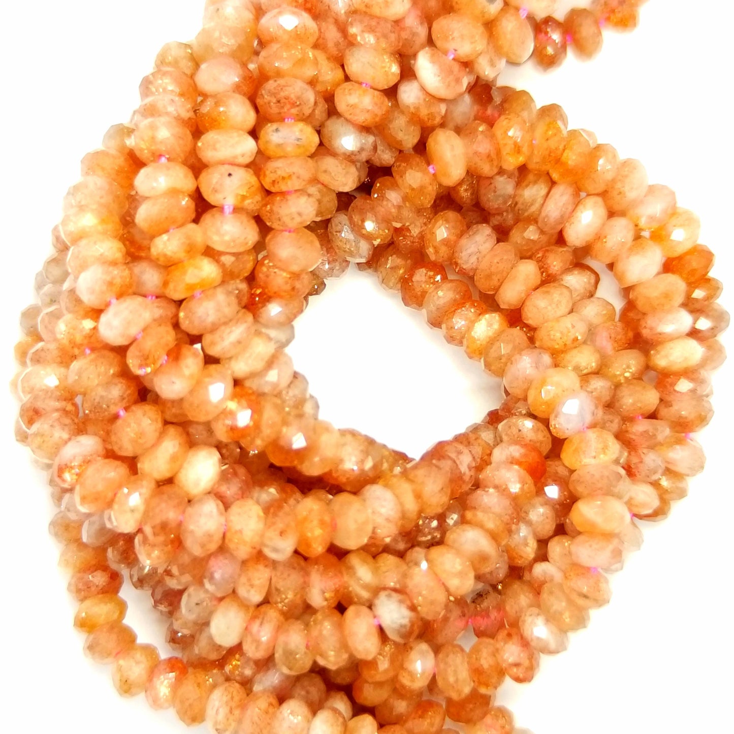 Sunstone (Rondelle)(Faceted)(16"Strand)