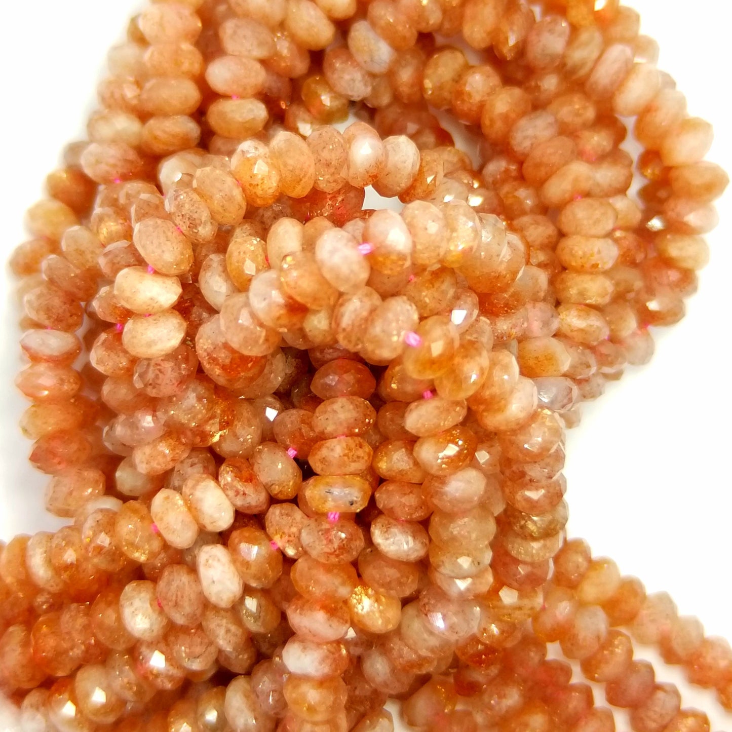 Sunstone (Rondelle)(Faceted)(16"Strand)