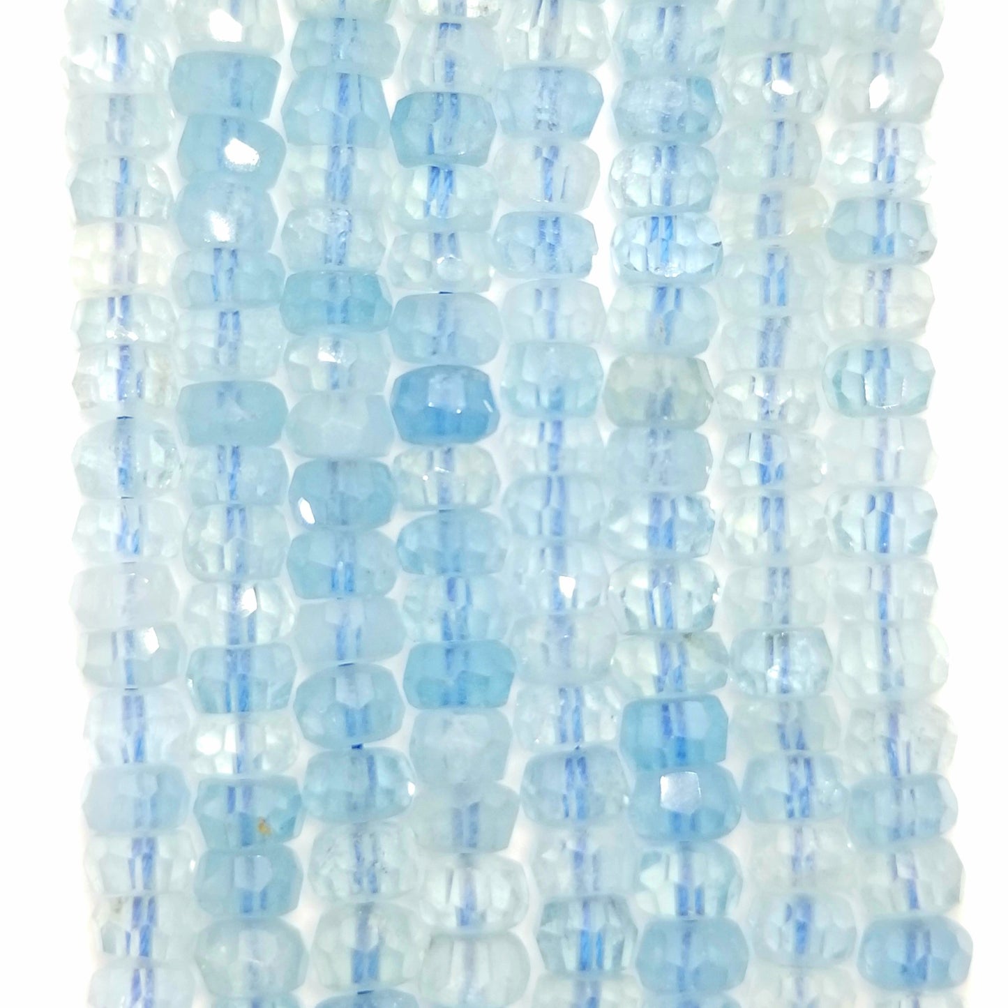 Aquamarine (Rondelle)(Faceted)(16"Strand)