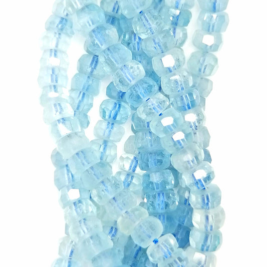 Aquamarine (Rondelle)(Faceted)(16"Strand)