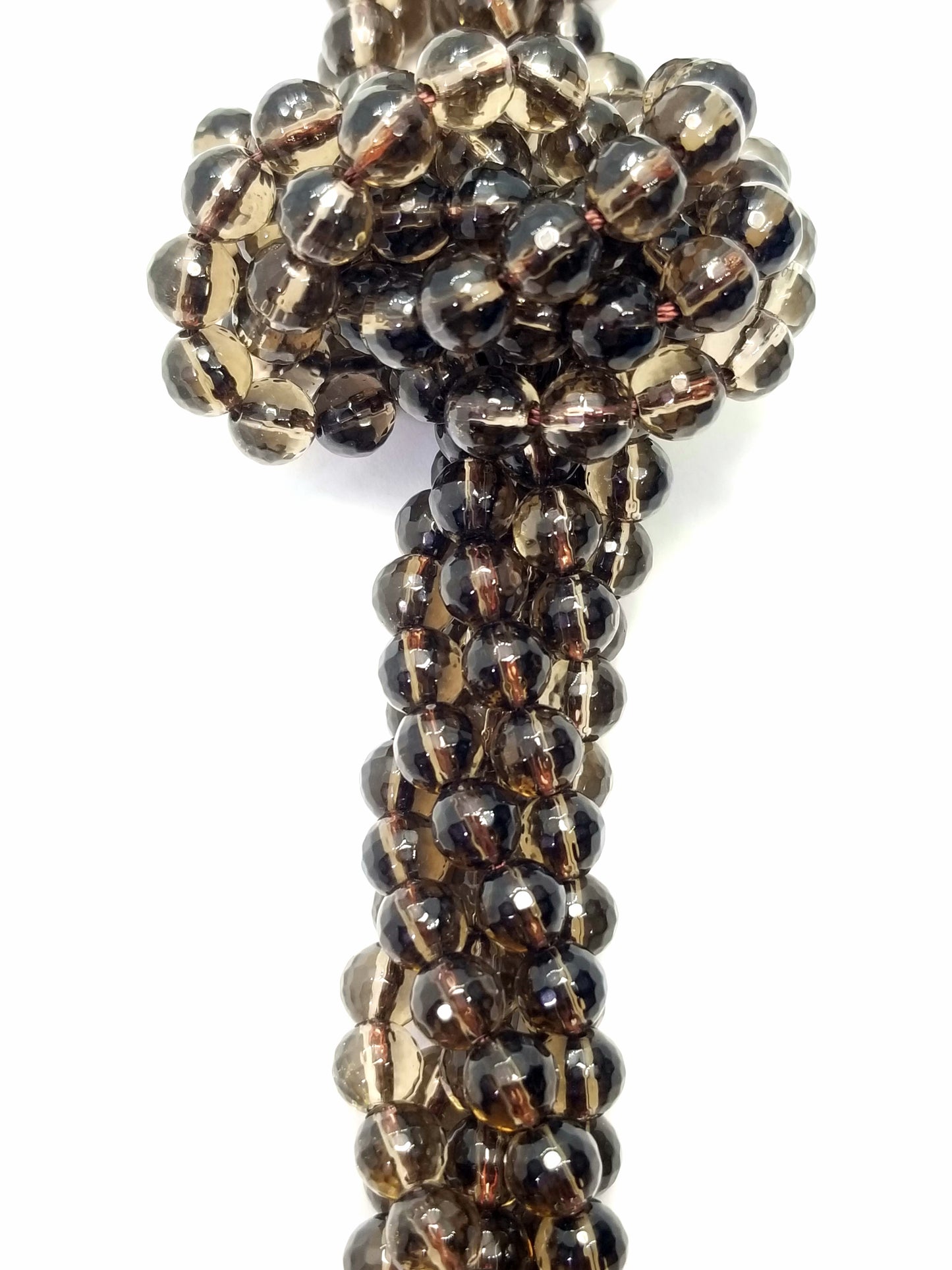 Smoky Quartz (Round)(Faceted)(16"Strand)