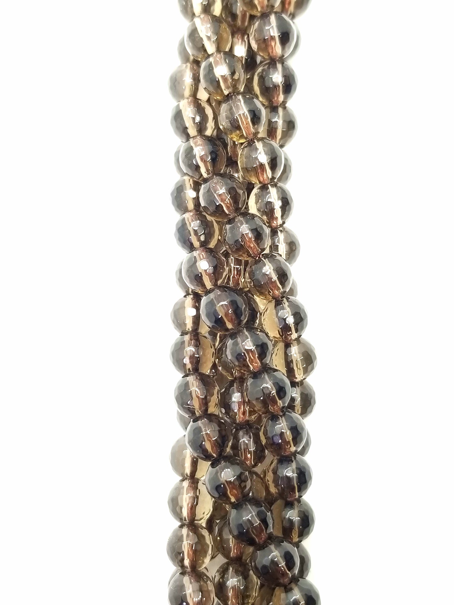 Smoky Quartz (Round)(Faceted)(16"Strand)