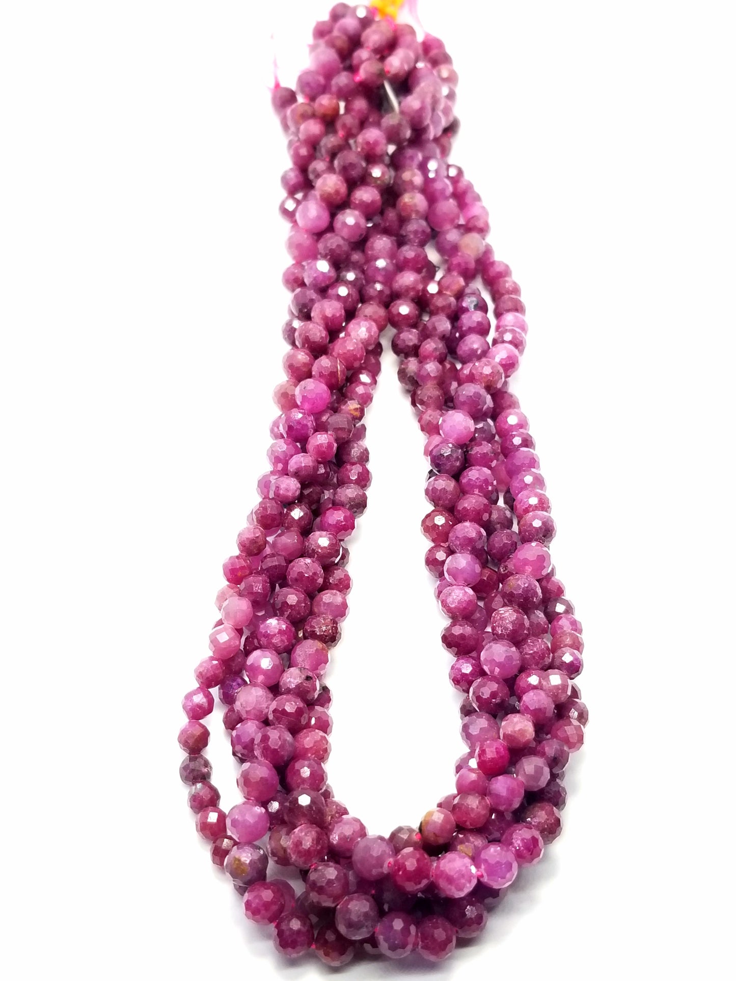 Ruby (Round)(Micro)(Faceted)(5mm)(6mm)(16"Strand)