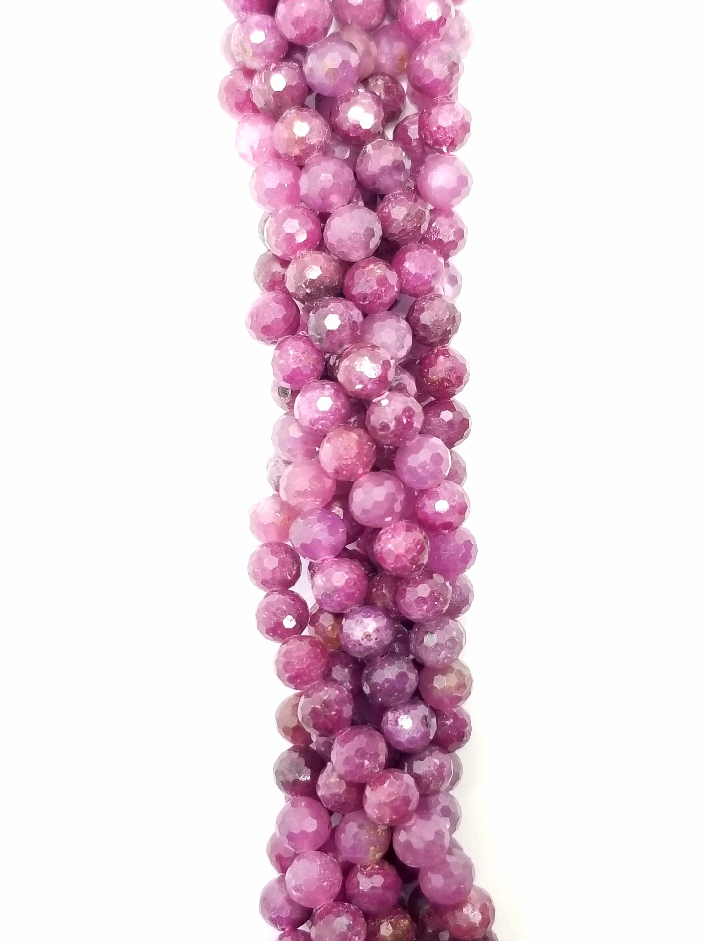 Ruby (Round)(Micro)(Faceted)(5mm)(6mm)(16"Strand)