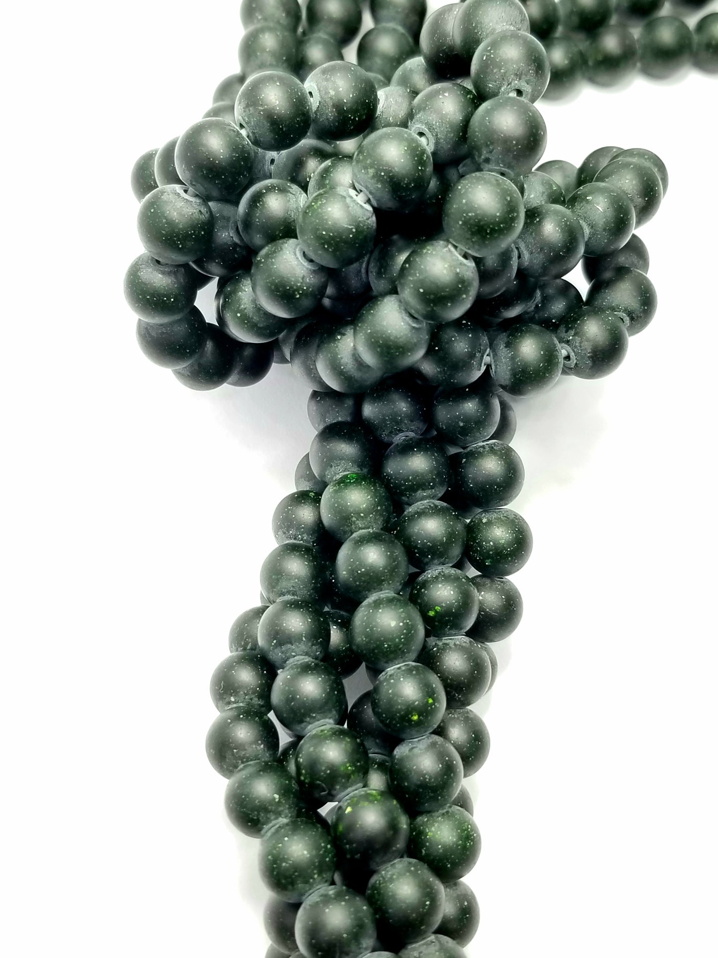 Green Goldstone (Round)(Matte)(16"Strand)