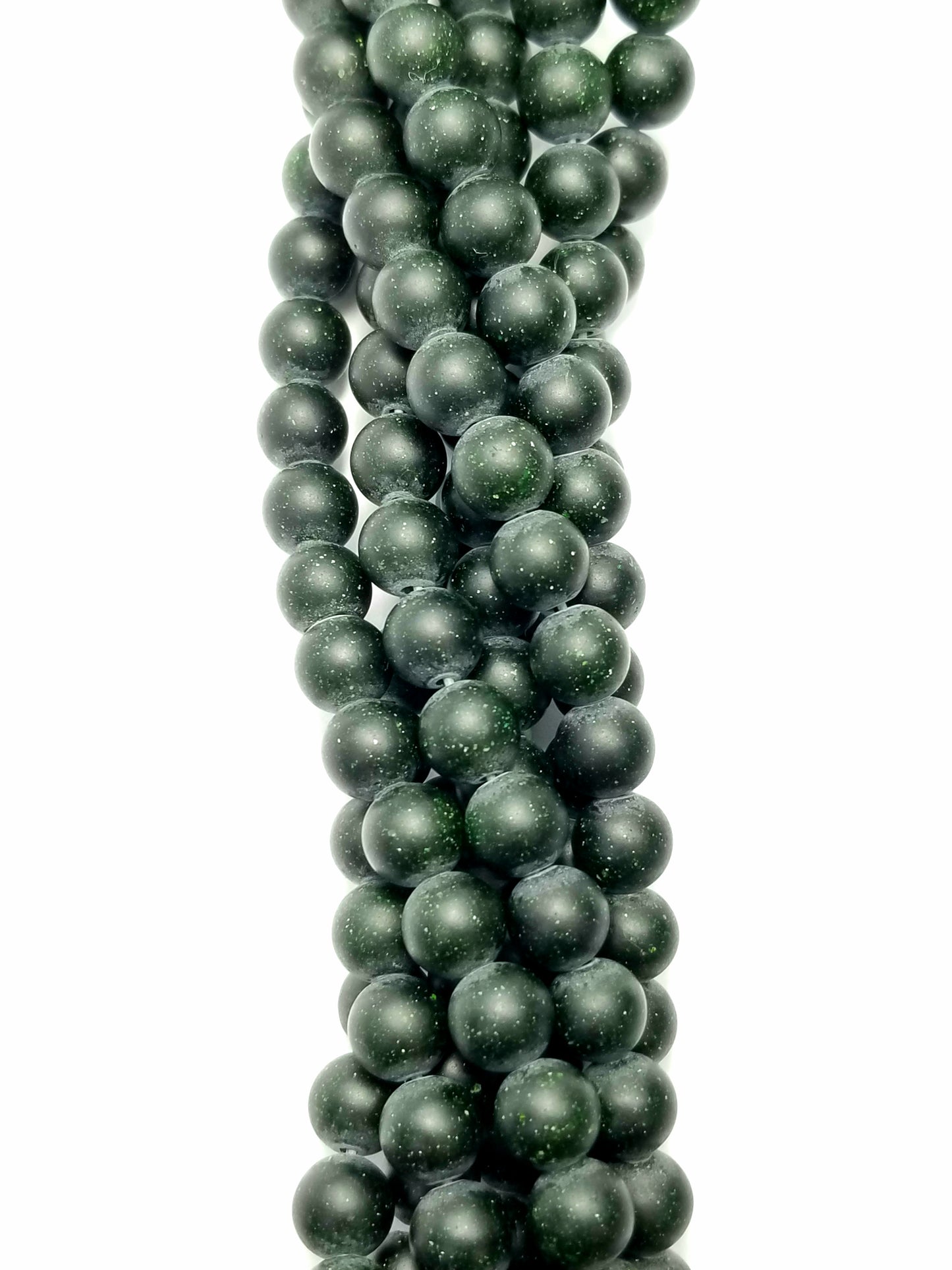 Green Goldstone (Round)(Matte)(16"Strand)