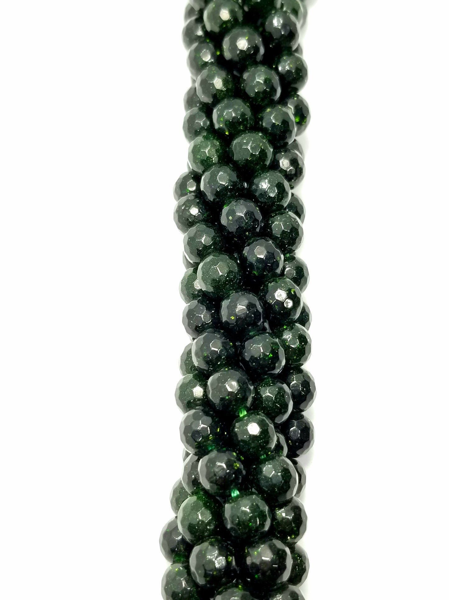 Green Goldstone (Round)(Faceted)(16"Strand)