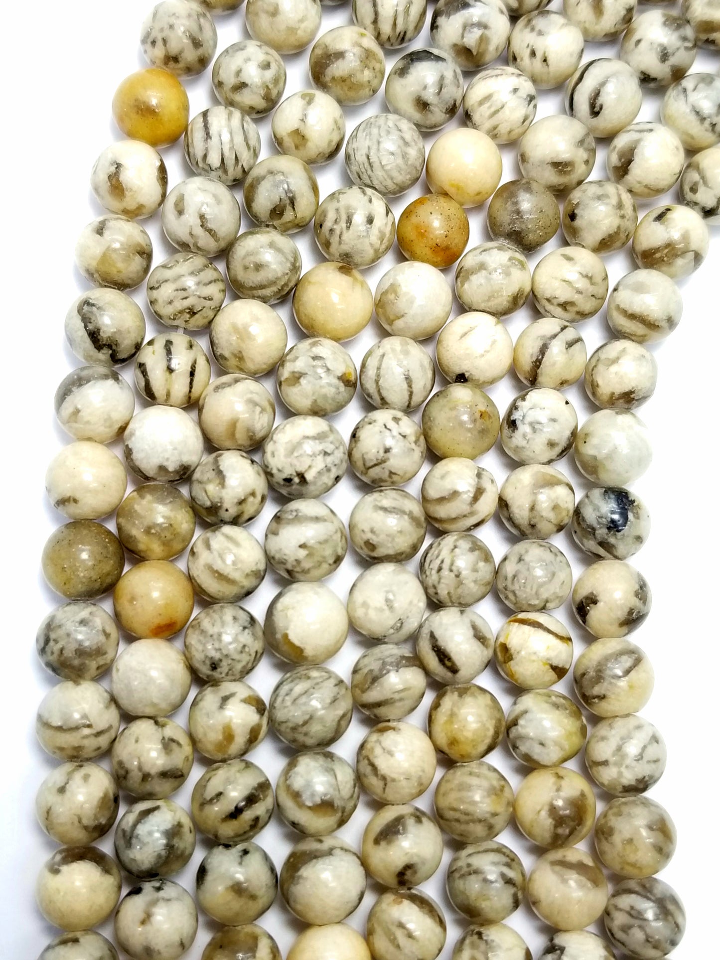 Graphic Feldspar (Round)(Smooth)(4mm)(6mm)(8mm)(10mm)(16"Strand)