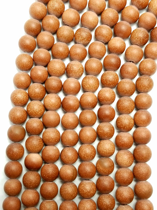 Goldstone (Round)(Matte)(16"Strand)