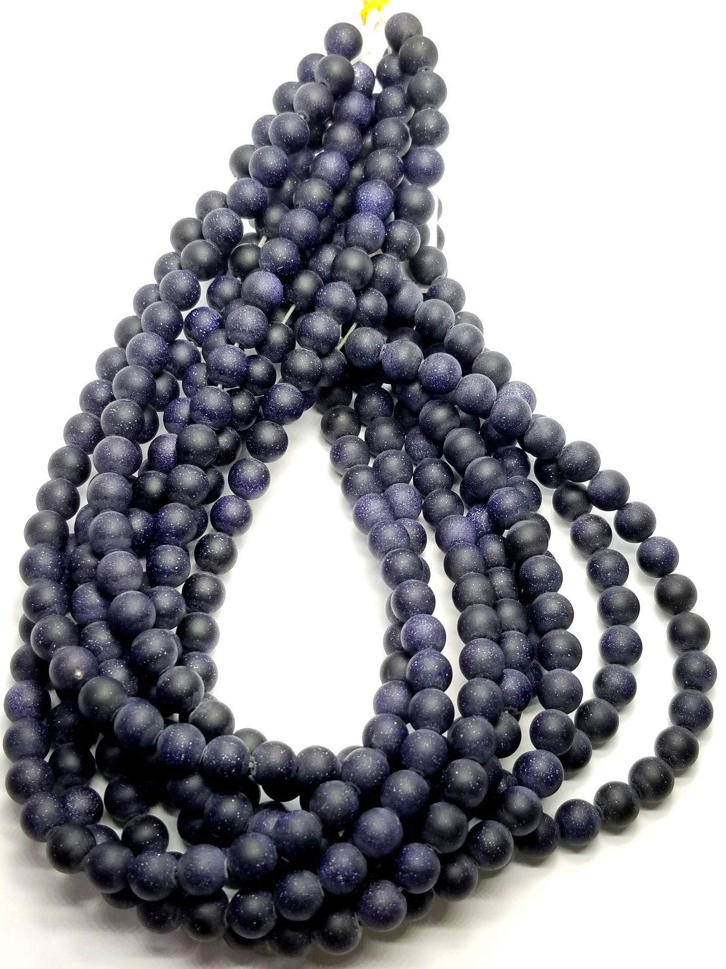 Blue Goldstone (Round)(Matte)(16"Strand)