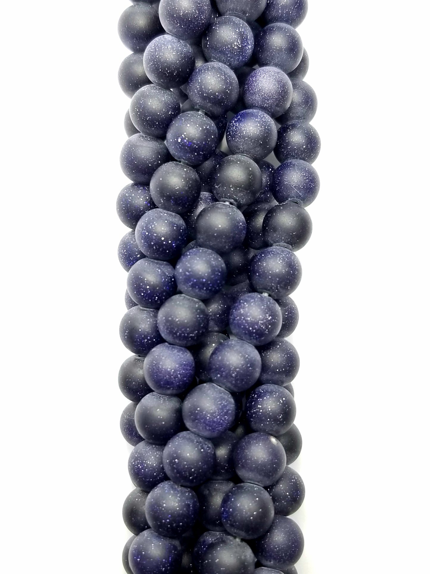 Blue Goldstone (Round)(Matte)(16"Strand)