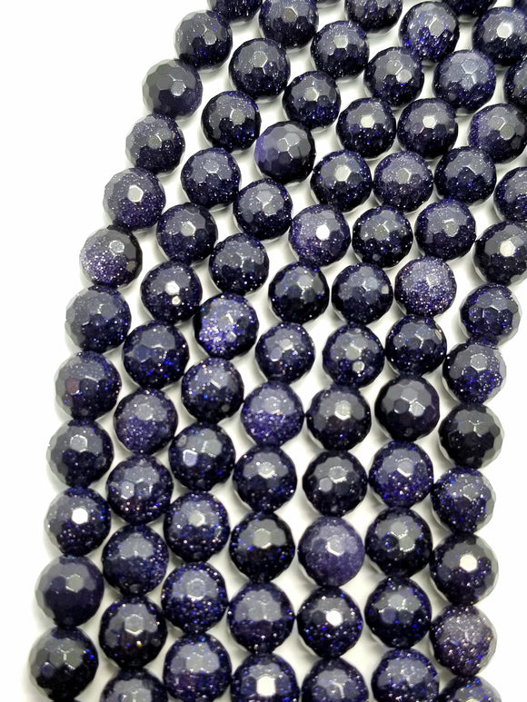 Blue Goldstone (Round)(Faceted)(16
