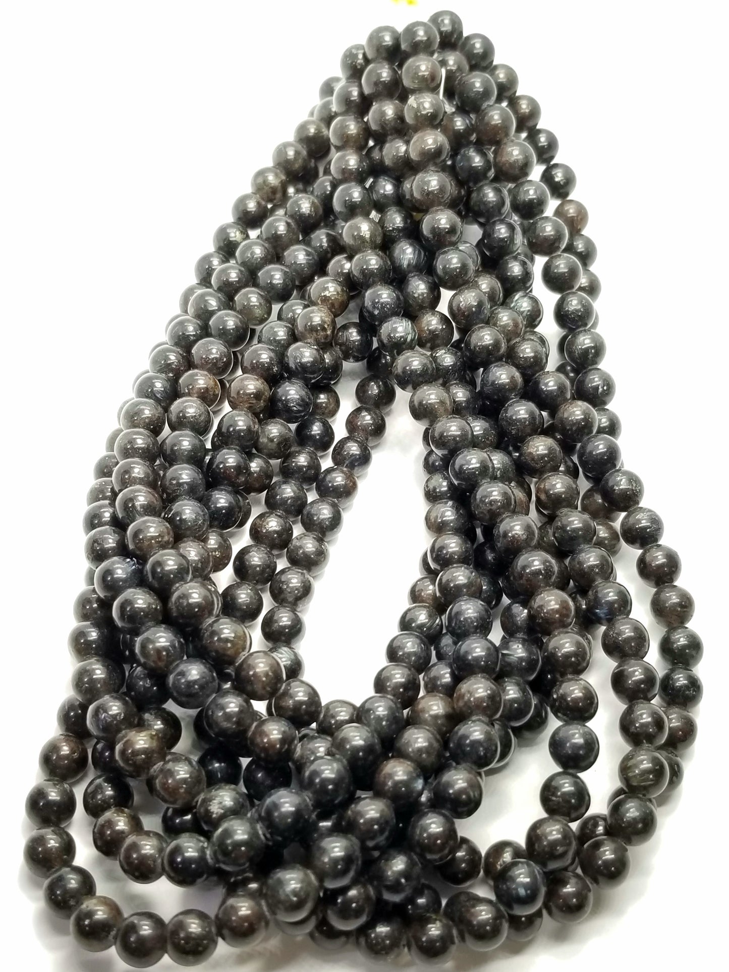 Arfvedsonite (Round)(Smooth)(6mm)(8mm)(10mm)(12mm)(16"Strand)