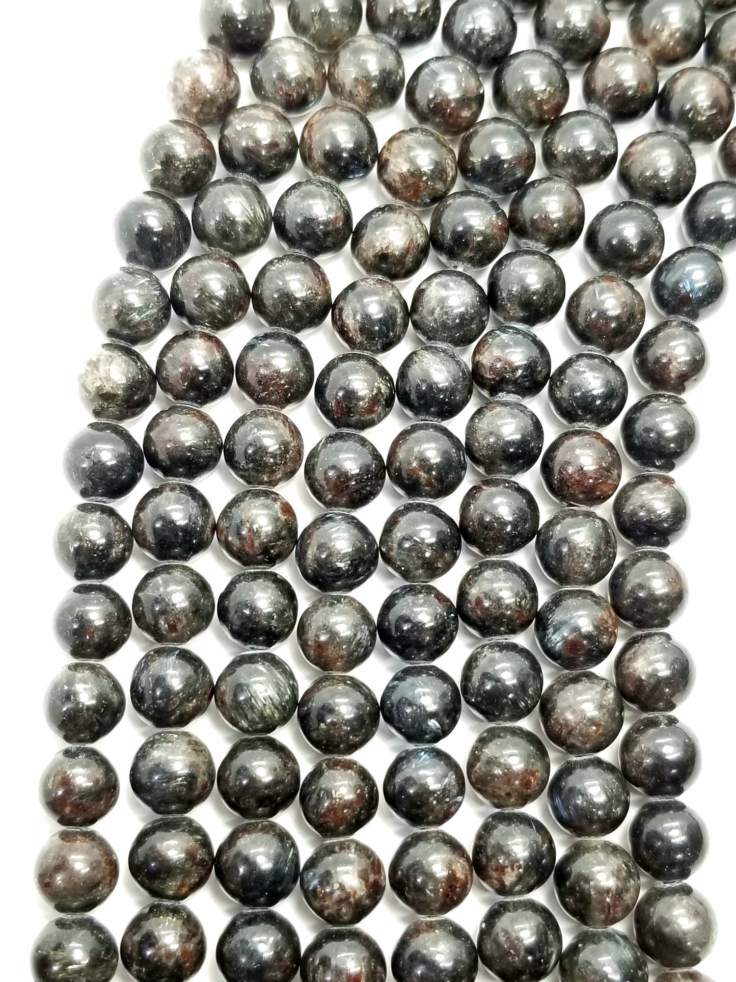 Arfvedsonite (Round)(Smooth)(6mm)(8mm)(10mm)(12mm)(16"Strand)