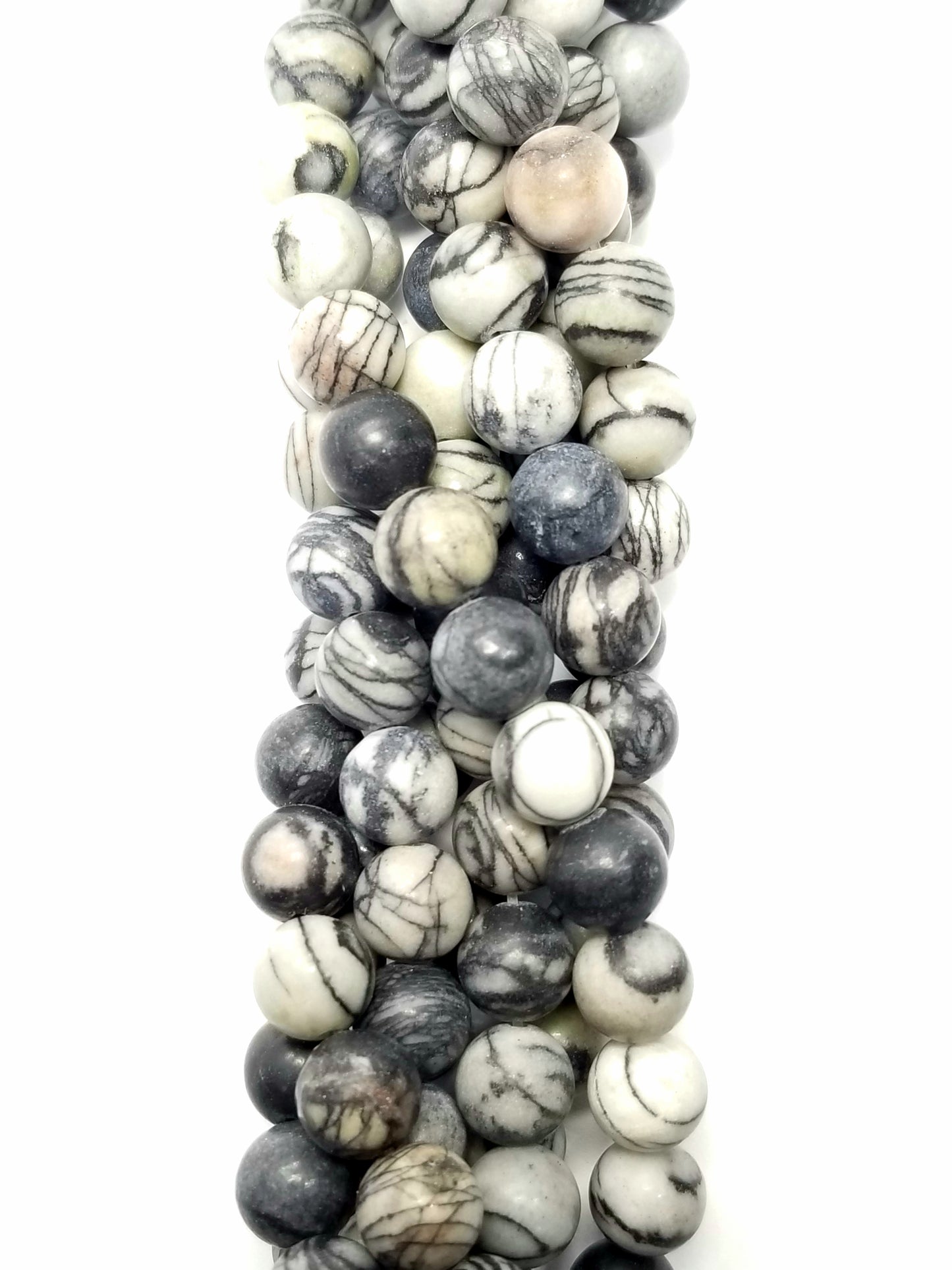 Spider Web Jasper (Round)(Smooth)(16"Strand)