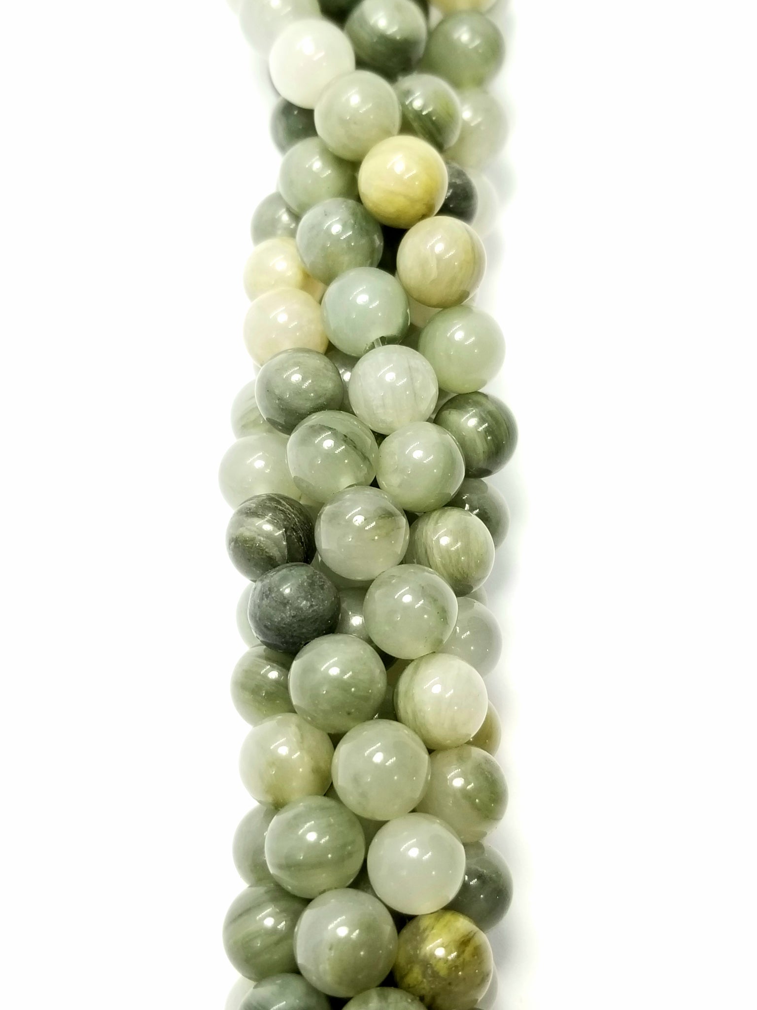 8mm Smooth Round, Jade Green Agate Beads (16 Strand)