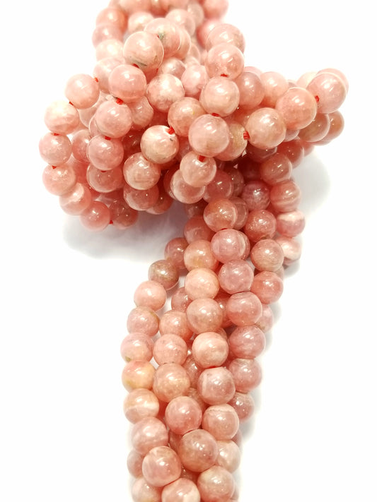 Rhodochrosite (Round)(Smooth)(16"Strand)