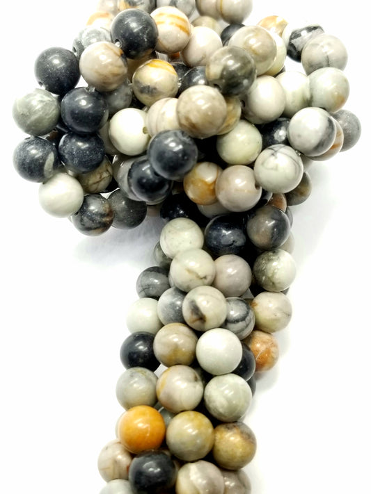 Picasso Jasper (Round)(Smooth)(16"Strand)