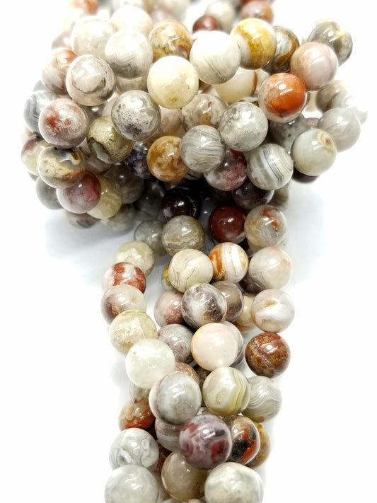 Laguna Lace Agate (Round)(Smooth)(16"Strand)