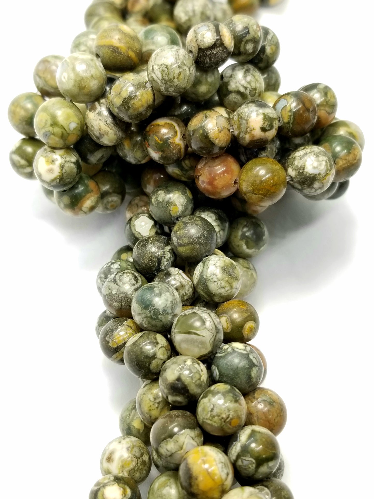 Green Rhyolite (Round)(Smooth)(16"Strand)