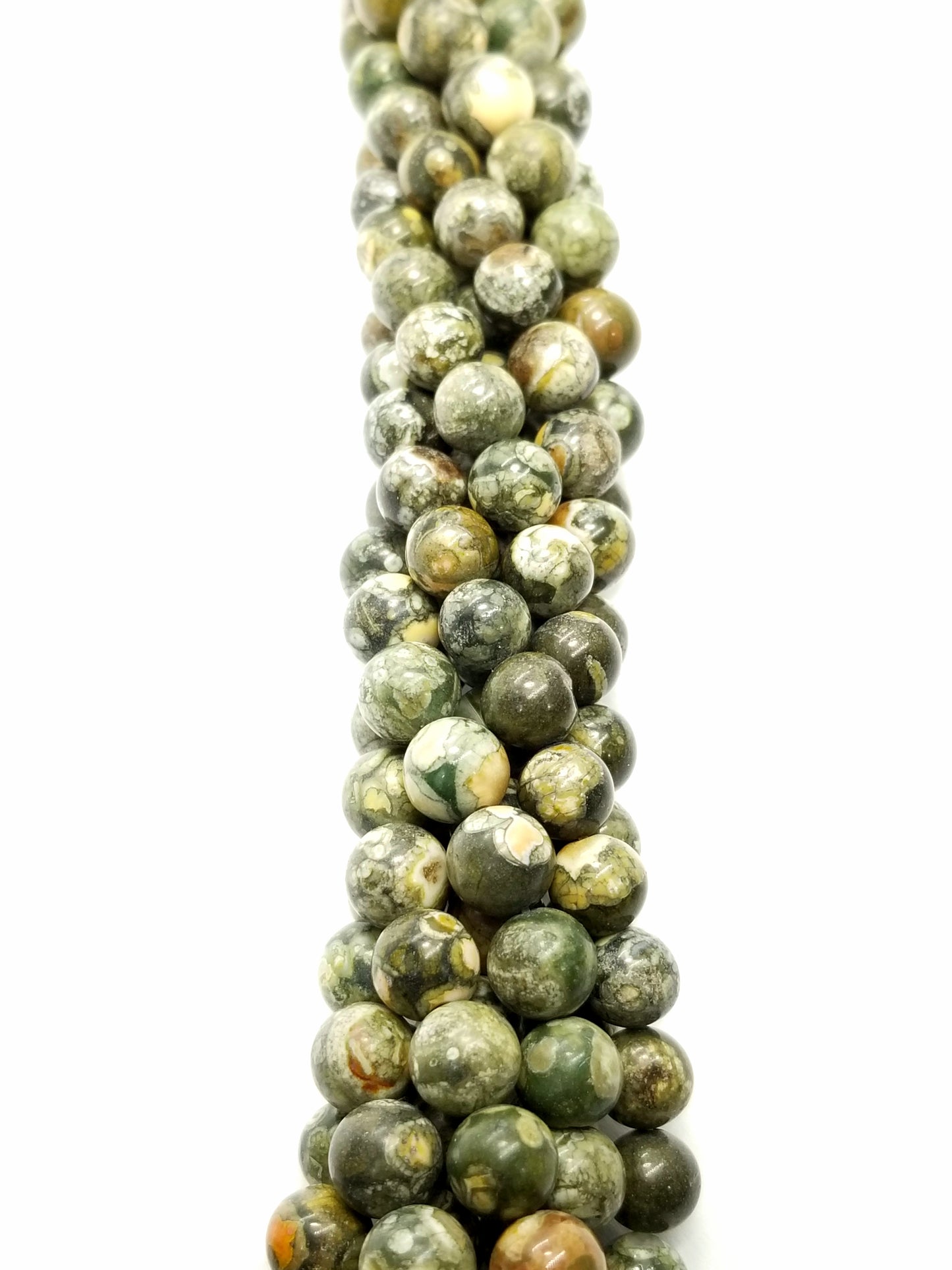 Green Rhyolite (Round)(Smooth)(16"Strand)