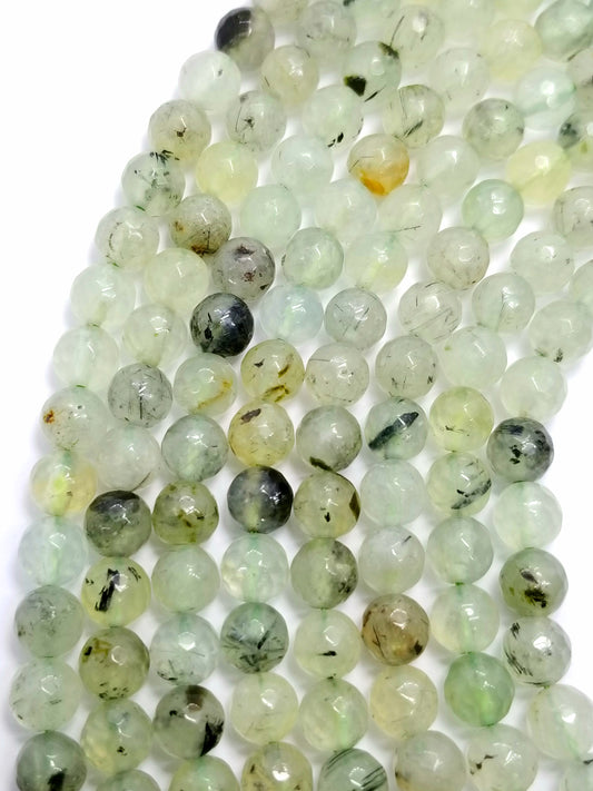 Prehnite (Round)(Faceted)(16"Strand)