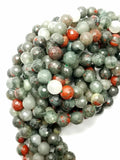 Indian Blood Agate (Round)(Faceted)(4mm)(6mm)(8mm)(10mm)(16"Strand)