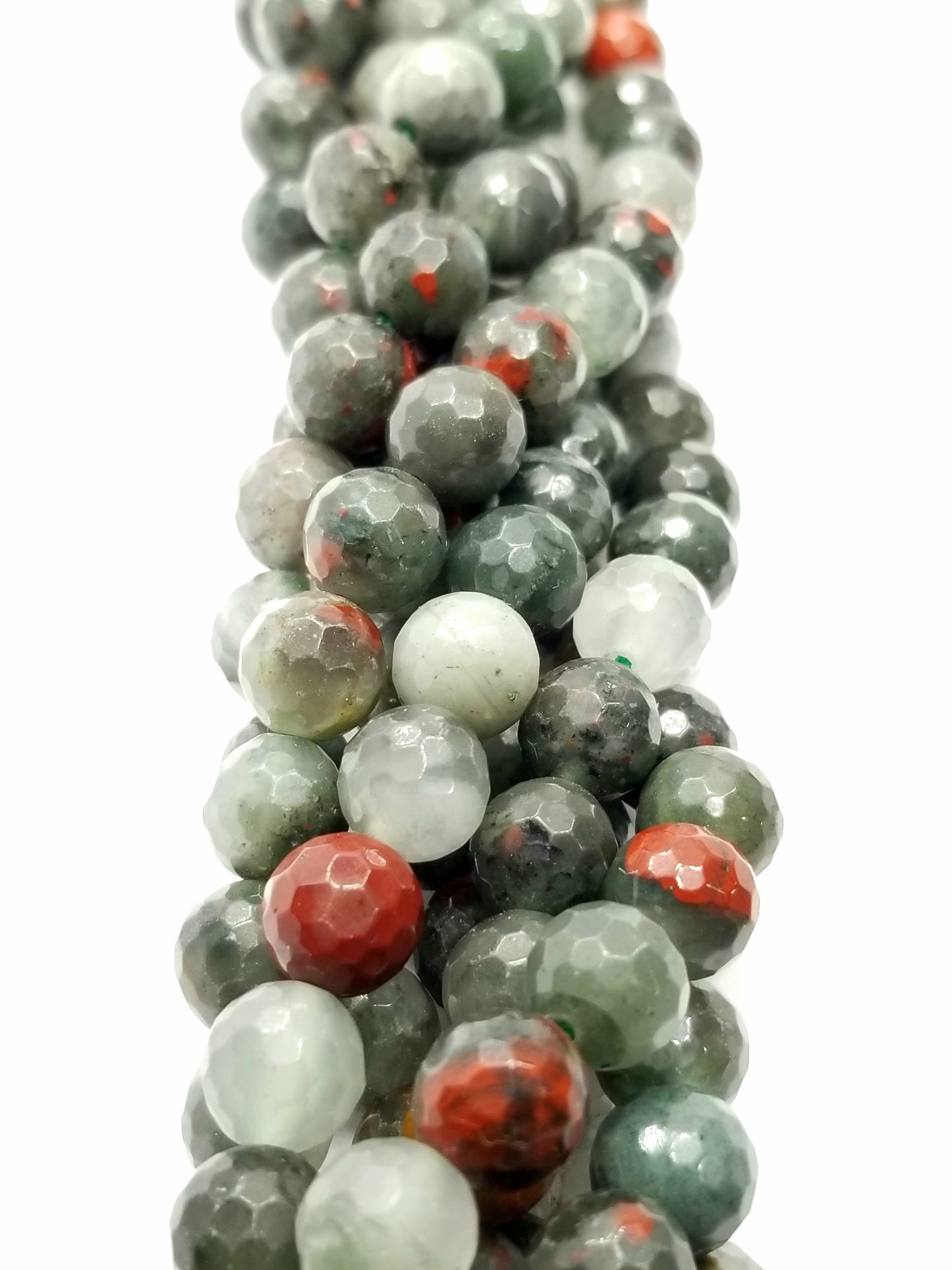 Indian Blood Agate (Round)(Faceted)(4mm)(6mm)(8mm)(10mm)(16"Strand)