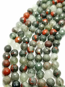 Indian Blood Agate (Round)(Faceted)(4mm)(6mm)(8mm)(10mm)(16"Strand)