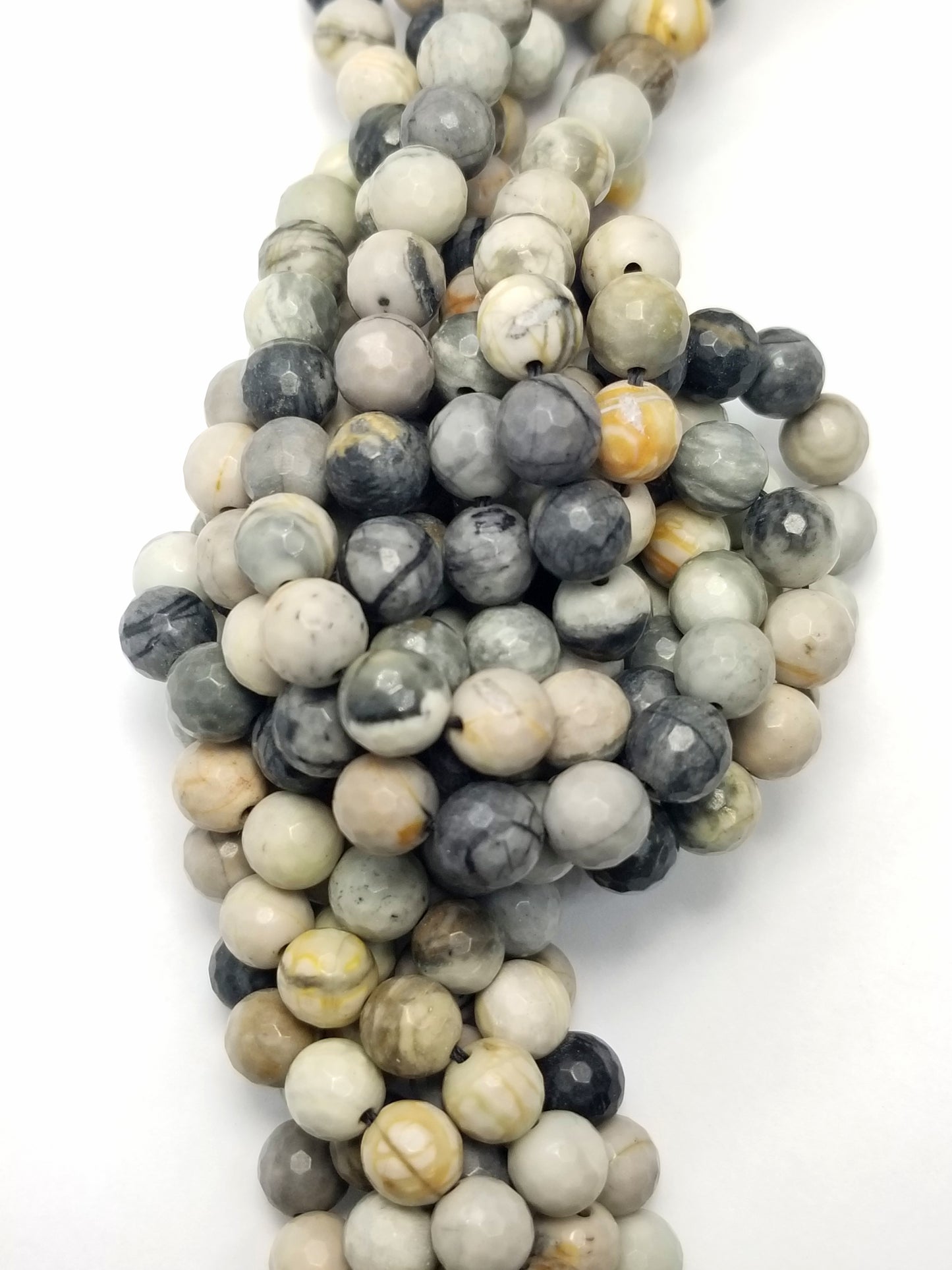 Picasso Jasper (Round)(Faceted)(16"Strand)