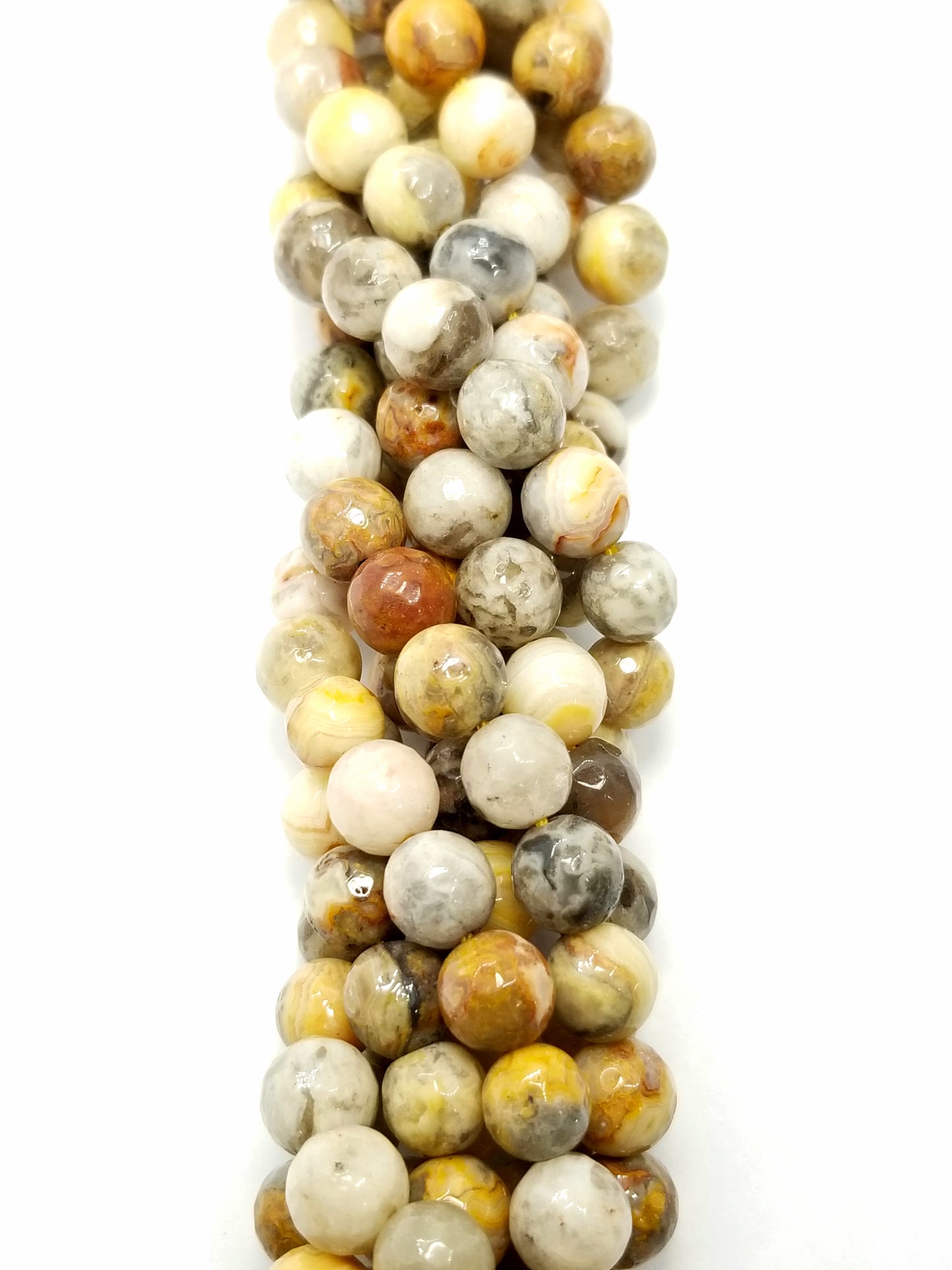 Crazy Lace Agate (Round)(Faceted)(16"Strand)