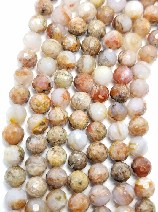 Thunder Egg Agate (Round)(Faceted)(16"Strand)